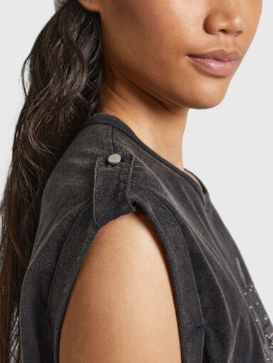 COCO cotton T-shirt with rhinestones - 4