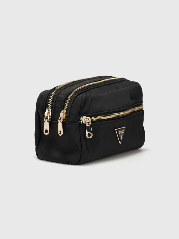 Black toiletry bag with three compartments - 3