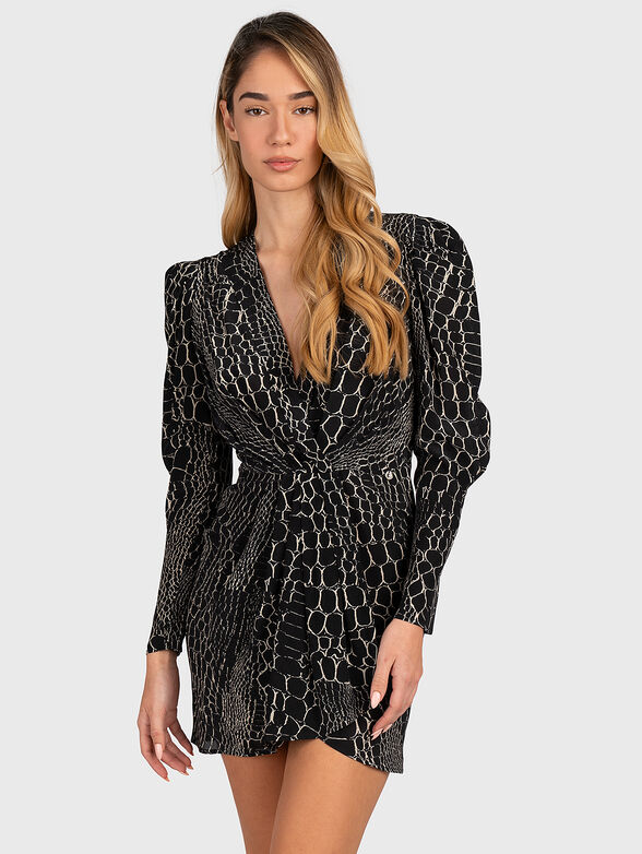 Silk dress with V-neck - 1