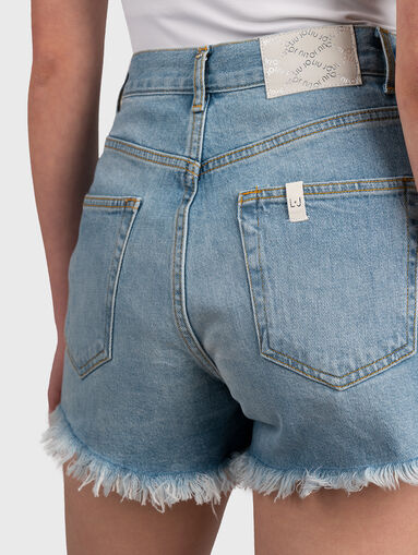 Denim shorts with applied rhinestones - 5