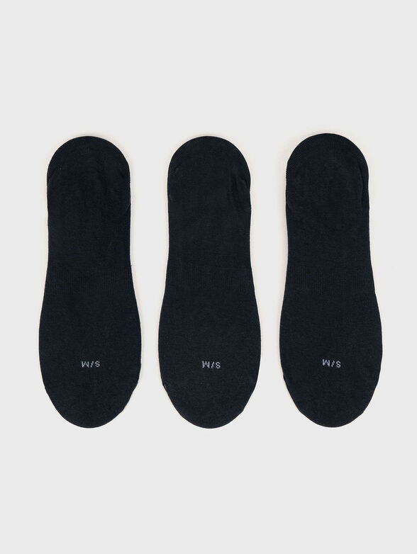 Set of three pairs of cotton socks in black - 2
