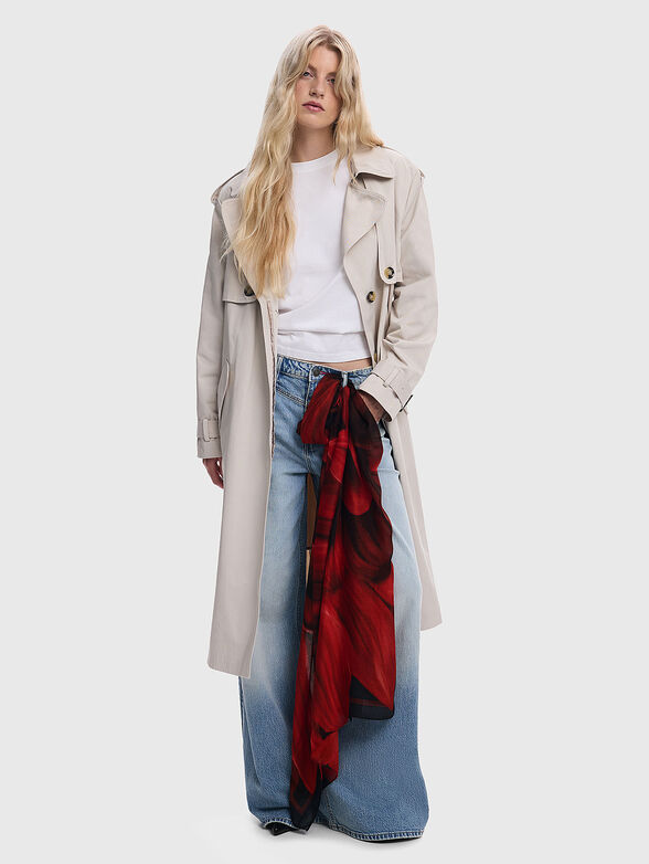 Long scarf with floral print - 6