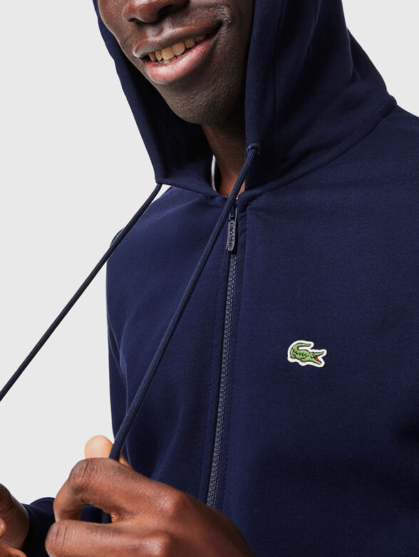 Cotton hooded sweatshirt in blue - 4