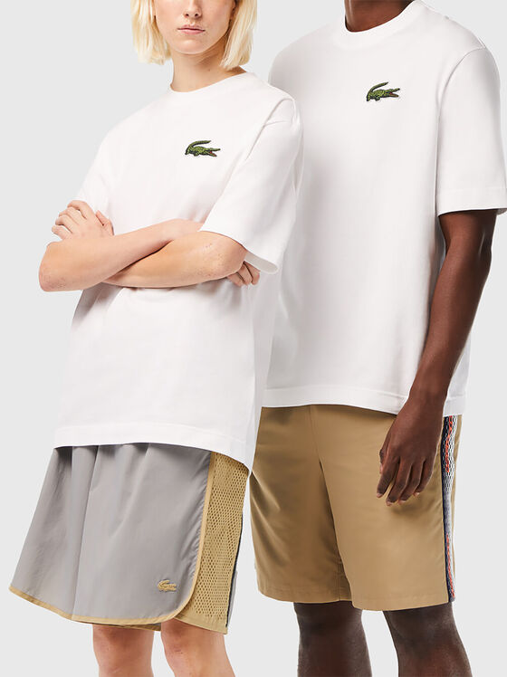 Памучна тениска с лого детайл  - 1