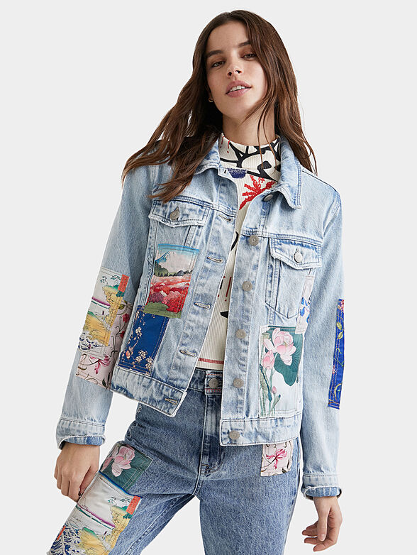 Denim jacket with art accents - 1