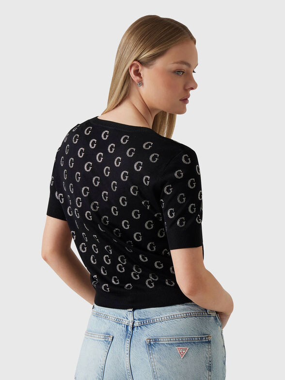 JASMINE cropped sweater with rhinestones - 3