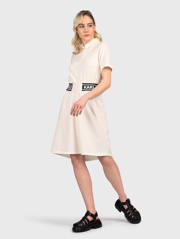Cotton polo-shirt dress with logo detail - 2