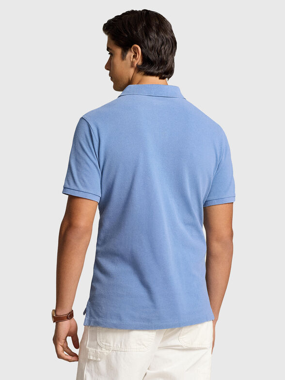 Blue polo shirt with logo embroidery - 2