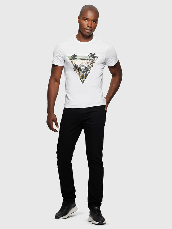 Black cotton T-shirt with gold logo - 2