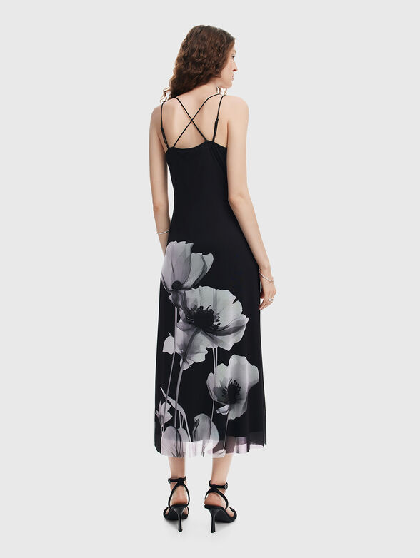 Black dress with floral print - 2