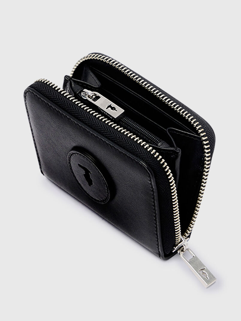 Leather wallet in beige - 3