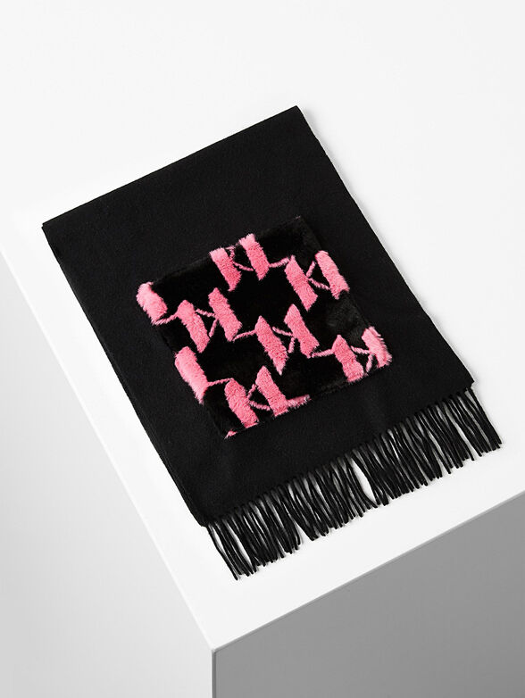 K/Monogram faux fur scarf - 1
