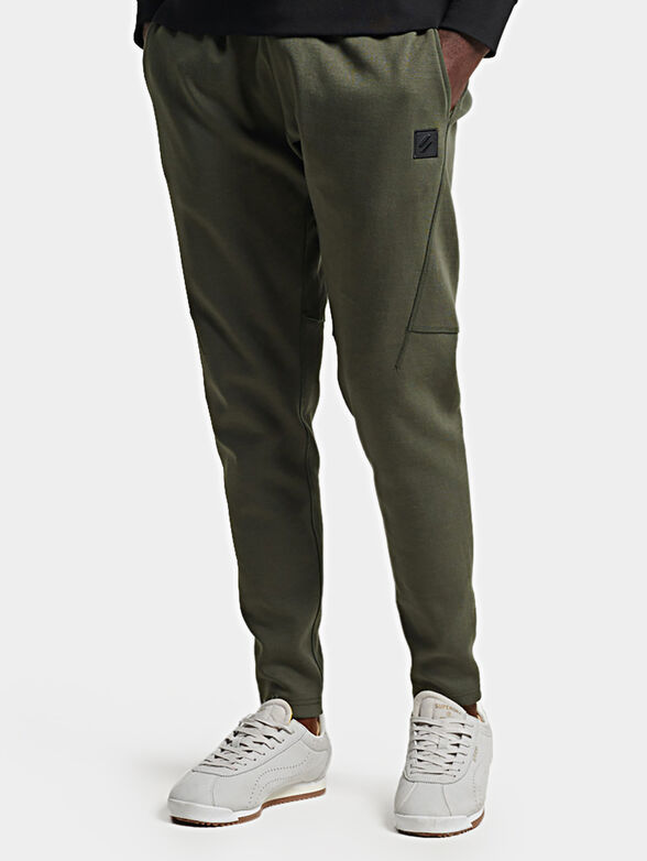Black sports pants with logo details - 1