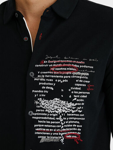 AARON Cotton shirt with contrasting inscriptions - 3