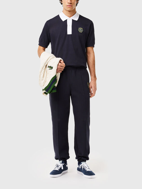 Navy polo shirt with contrast collar - 2