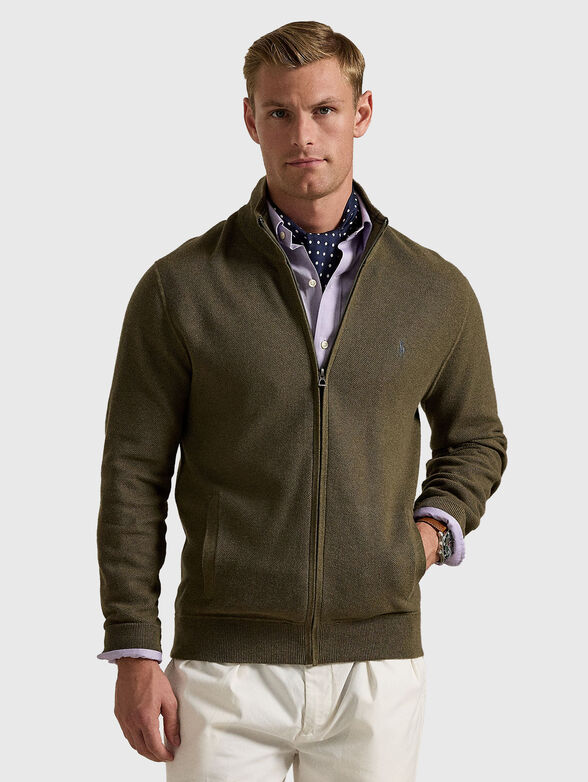 Cotton cardigan with logo - 1