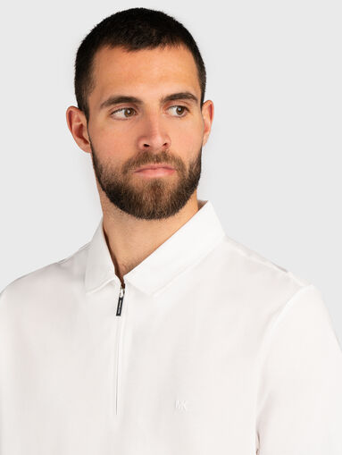 Cotton polo shirt with zip - 3