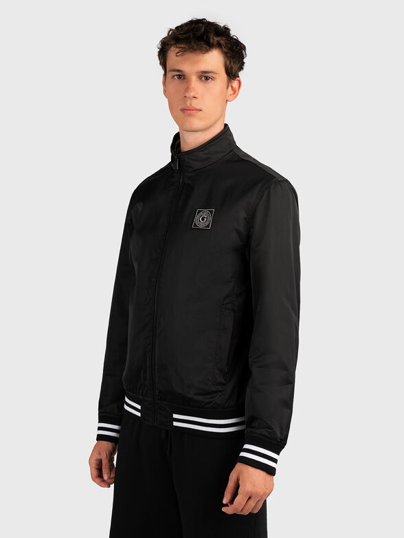 Black jacket with zip and logo patch - 1