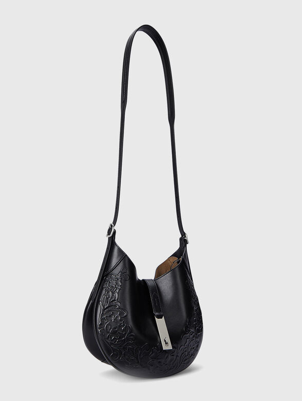 Logo detail leather hobo bag  - 4