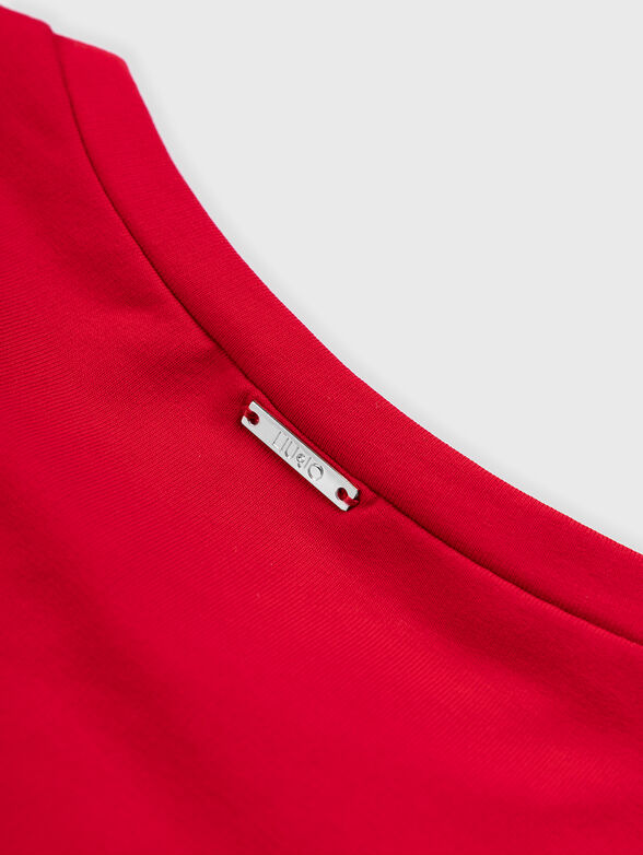 Blouse with lace pattern and appliqu&eacute;d rose - 3