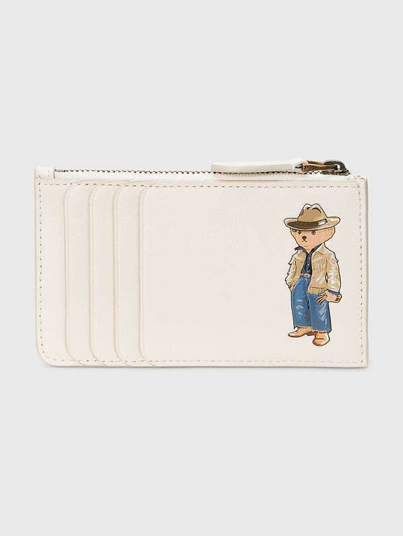 Leather card holder with Polo Bear print - 1