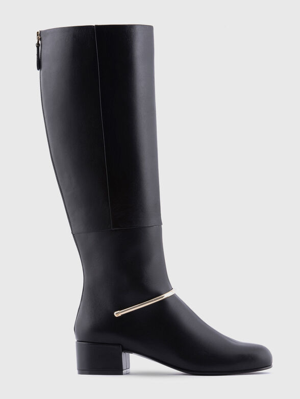 Black leather boots - 1