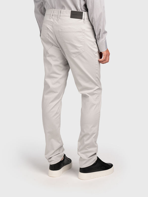 Grey cotton blend trousers - 1