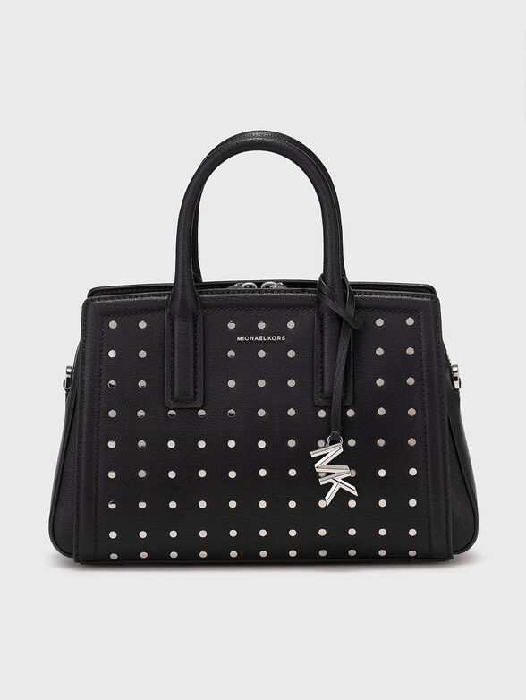 Leather bag with silver details and logo - 1