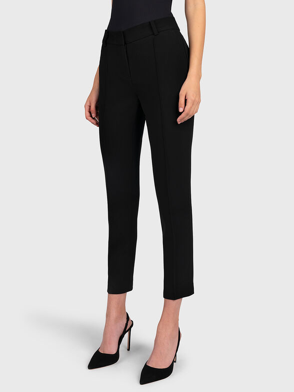 Slim cropped pants in black - 1