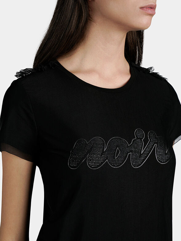 Black t-shirt with silver caps - 2