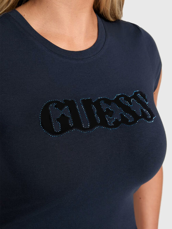 T-shirt with logo and rhinestones  - 4