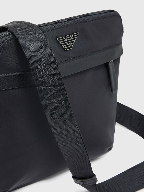 Black crossbody bag with logo - 5