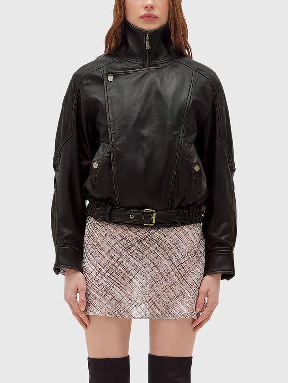 Biker leather jacket - 1