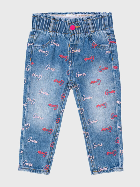 Jeans with contrast logo embroidery - 1