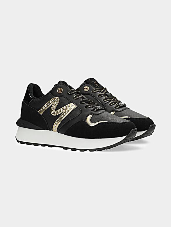JUJU- SPARK black sneakers with gold details - 2