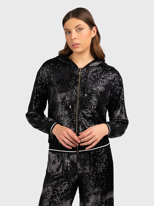 Jacket with appliquéd sequins
