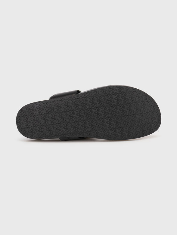 LUCINDA leather slippers with logo detail - 5