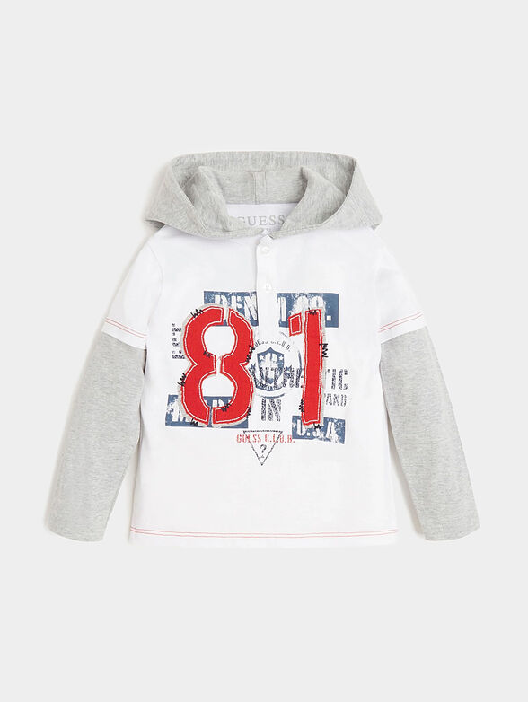 Sweatshirt with buttons and hood - 1