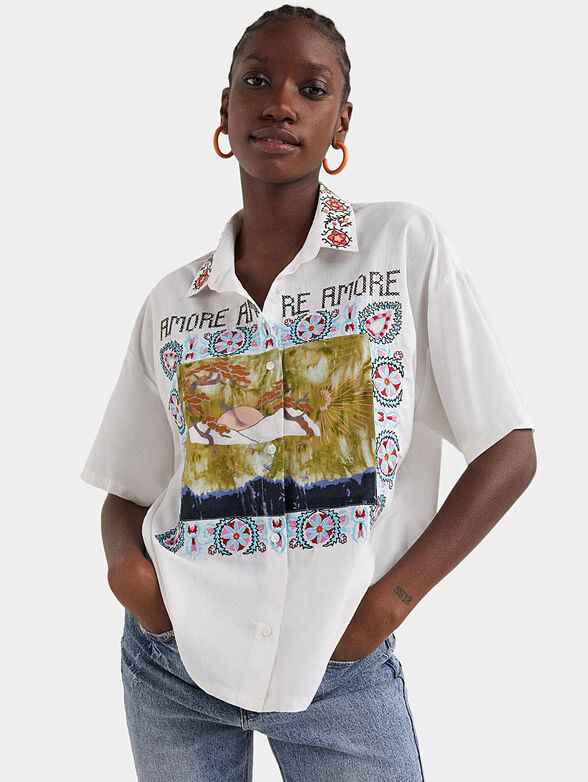 AMORE shirt with Japanese landscape - 1