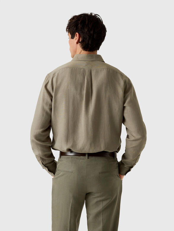 Liocell and linen shirt with long sleeves - 3