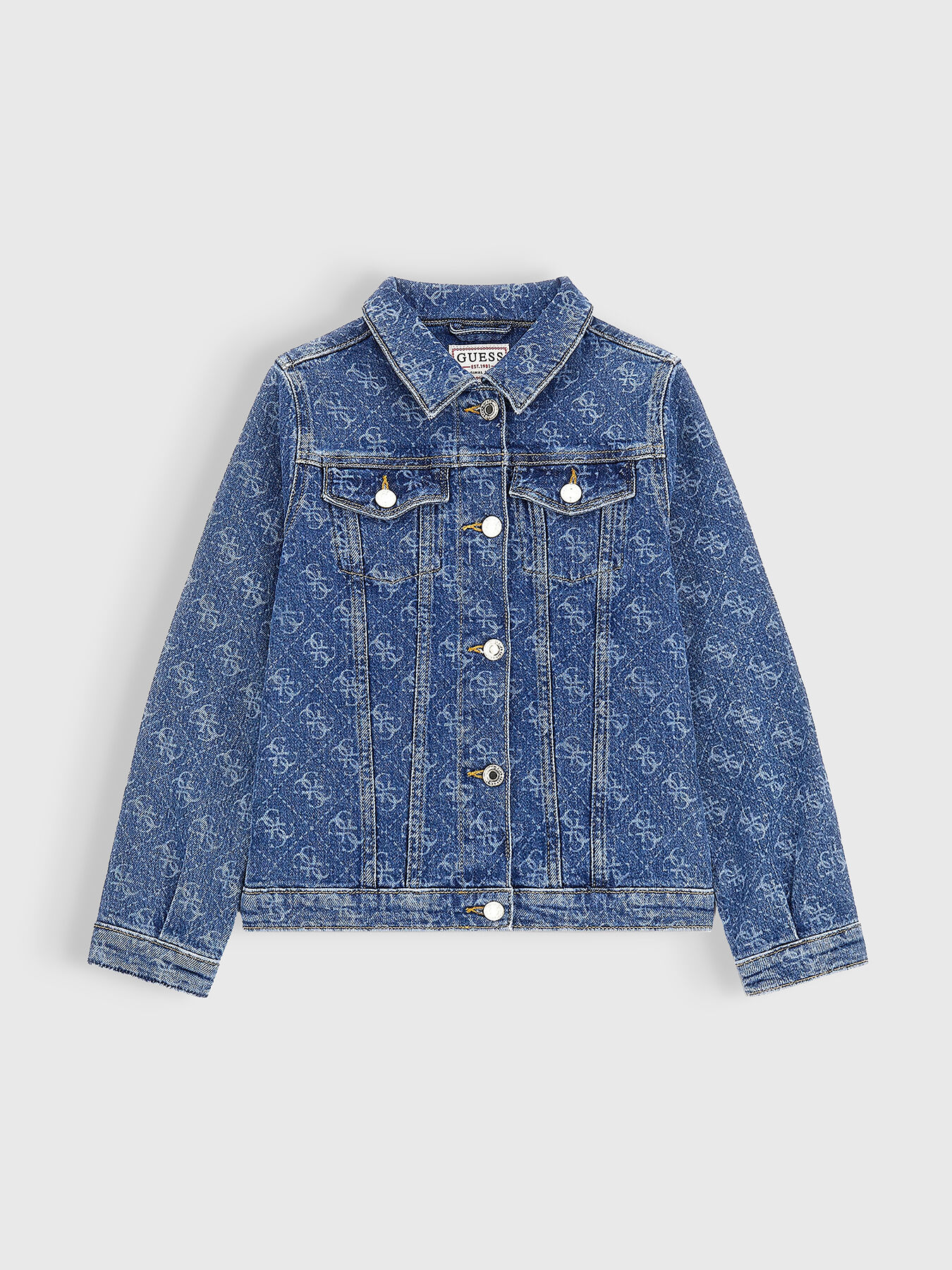 Guess logo denim jacket hotsell