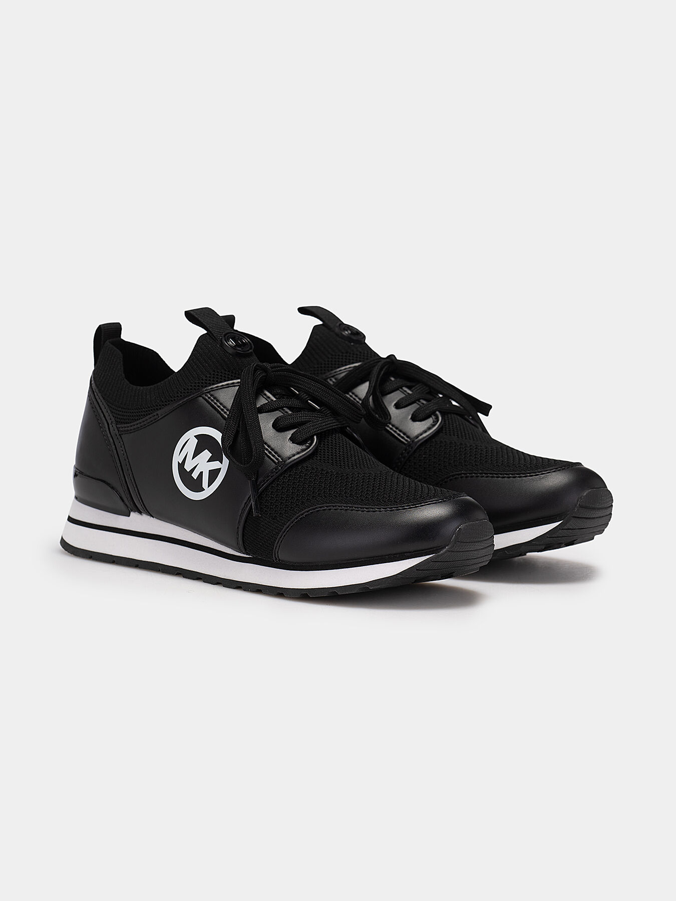 Black sneakers with white logo detail brand MICHAEL KORS