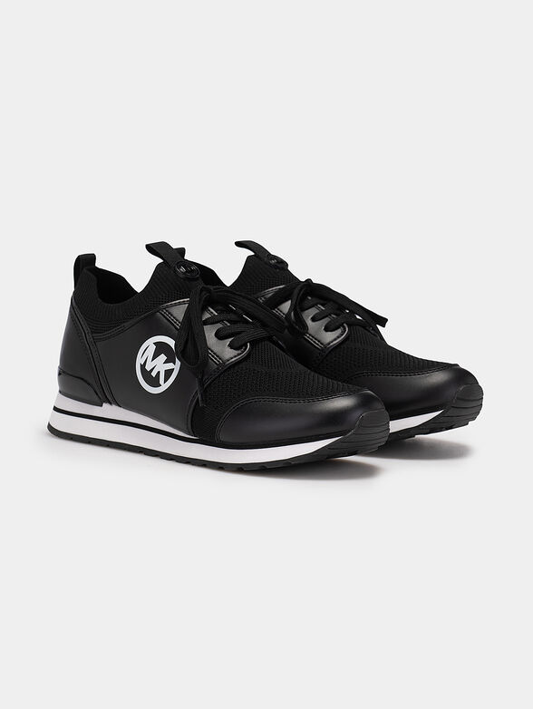 Black sneakers with white logo detail - 2