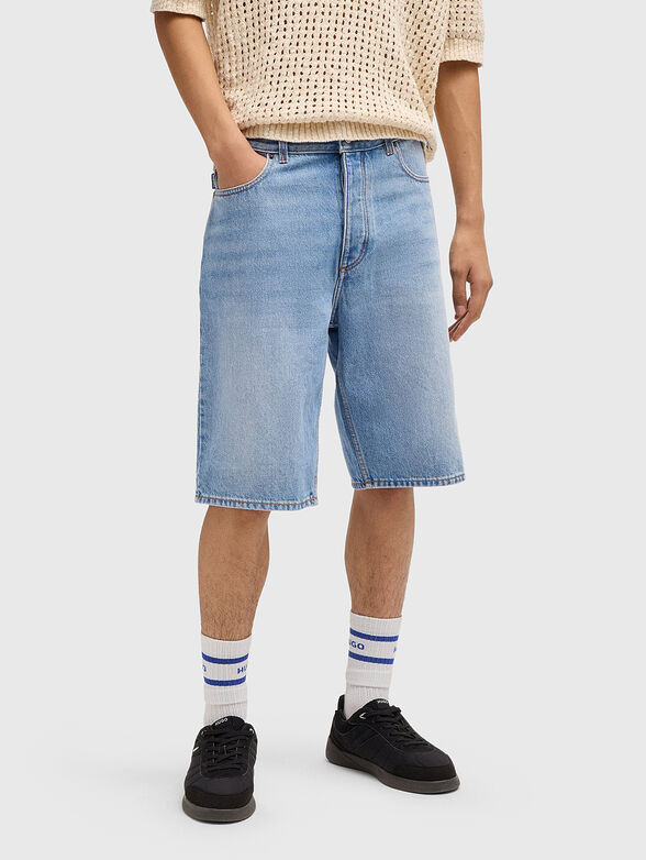 Straight fit denim shorts - 1