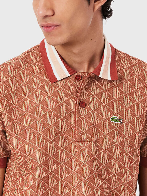 Polo shirt with accent collar in green - 4