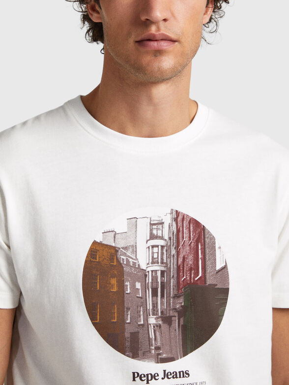 KERVIN cotton T-shirt with print - 4