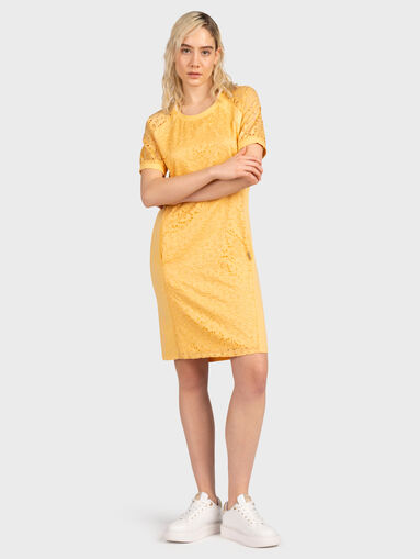 White dress with accent embroidery - 5