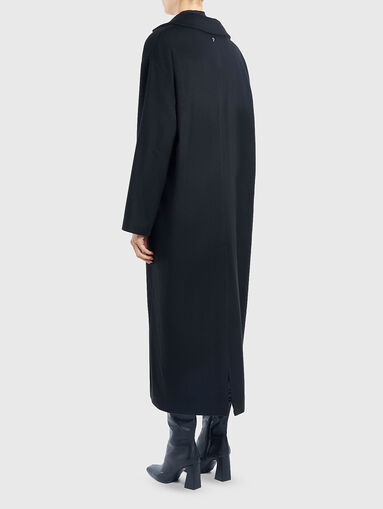 Loose fit wool coat with belt - 4