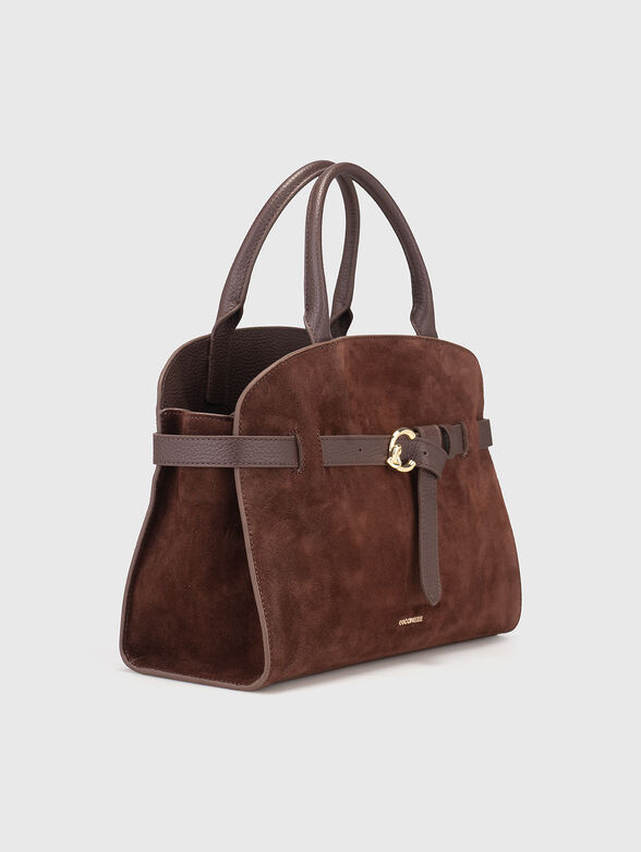 Big suede bag with leather details - 4