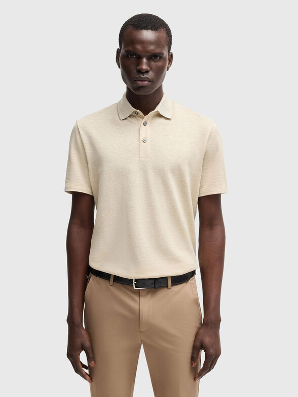Cotton polo shirt with short sleeves and buttons - 1